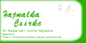 hajnalka csirke business card